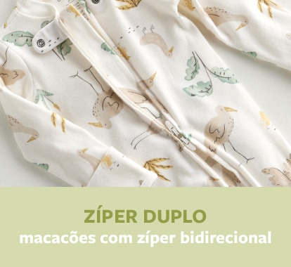 macacões com zíper bidirecional